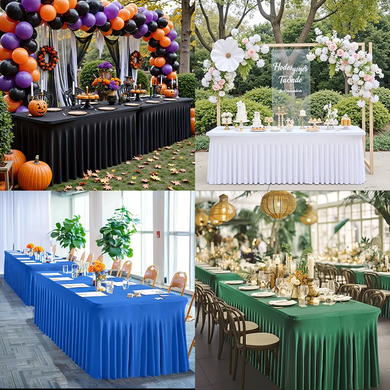 Stretch Spandex Table Cloth Rectangular, Fitted Table Cover for Weddings Parties Banquets Hotel Event Decoration - Image 12