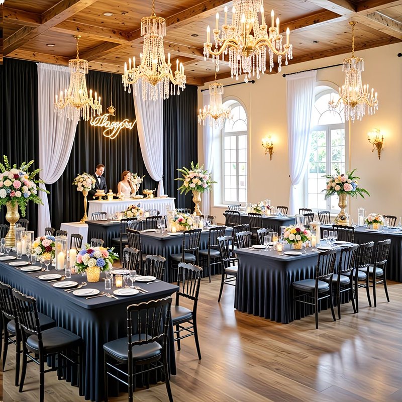 Stretch Spandex Table Cloth Rectangular, Fitted Table Cover for Weddings Parties Banquets Hotel Event Decoration - Image 10