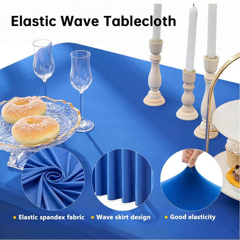 Stretch Spandex Table Cloth Rectangular, Fitted Table Cover for Weddings Parties Banquets Hotel Event Decoration - Image 14