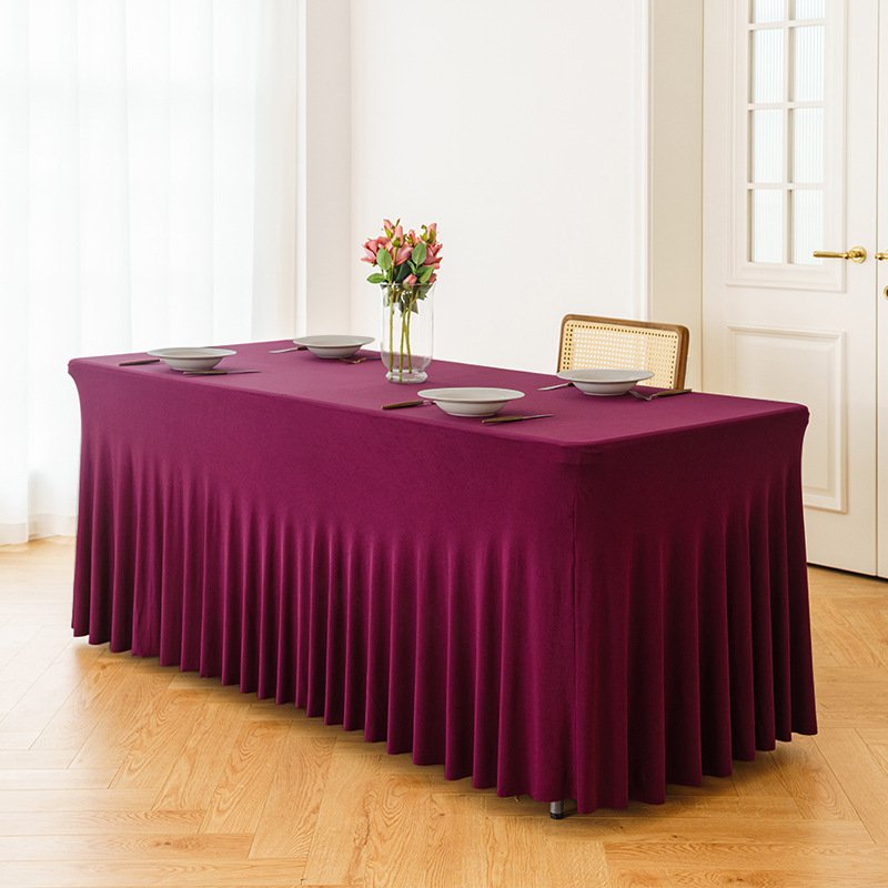 Stretch Spandex Table Cloth Rectangular, Fitted Table Cover for Weddings Parties Banquets Hotel Event Decoration - Image 6