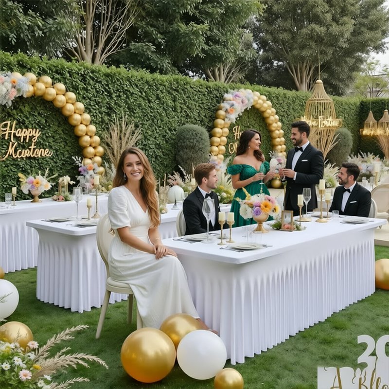 Stretch Spandex Table Cloth Rectangular, Fitted Table Cover for Weddings Parties Banquets Hotel Event Decoration - Image 11