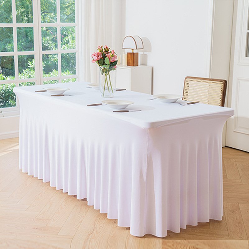 Stretch Spandex Table Cloth Rectangular, Fitted Table Cover for Weddings Parties Banquets Hotel Event Decoration - Image 9