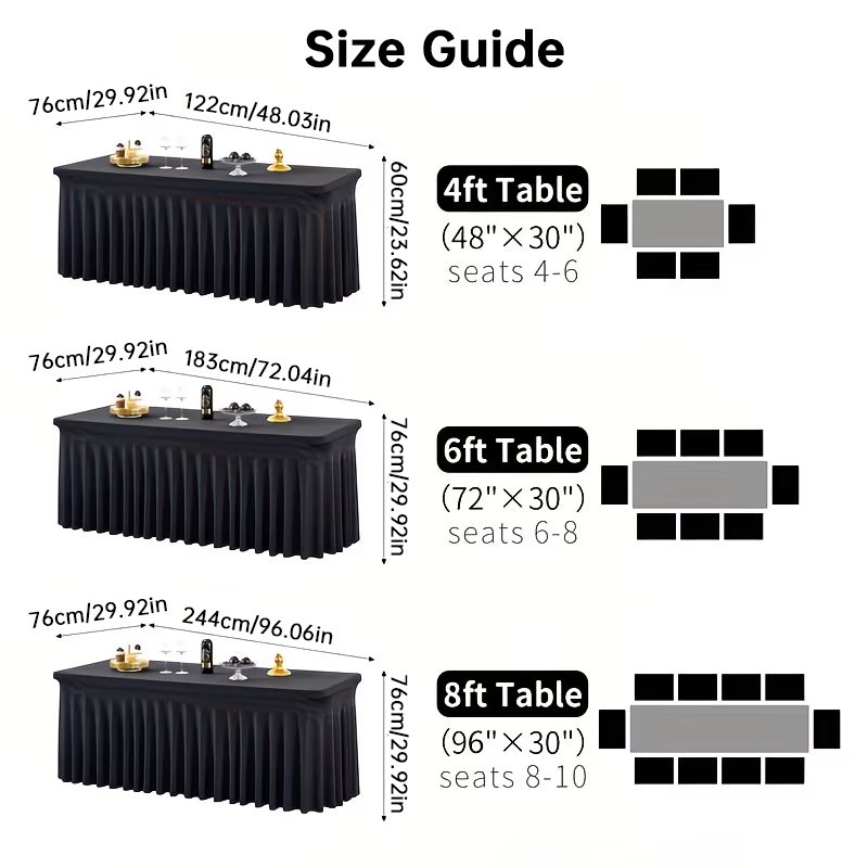 Stretch Spandex Table Cloth Rectangular, Fitted Table Cover for Weddings Parties Banquets Hotel Event Decoration - Image 16