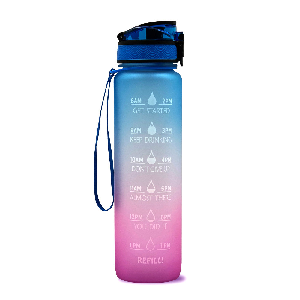 1619059109803.jpg 1L Tritan Water Bottle With Time Marker Bounce Cover Motivational Water Bottle Cycling Leakproof Cup For Sports Fitness Bottles - Image 8