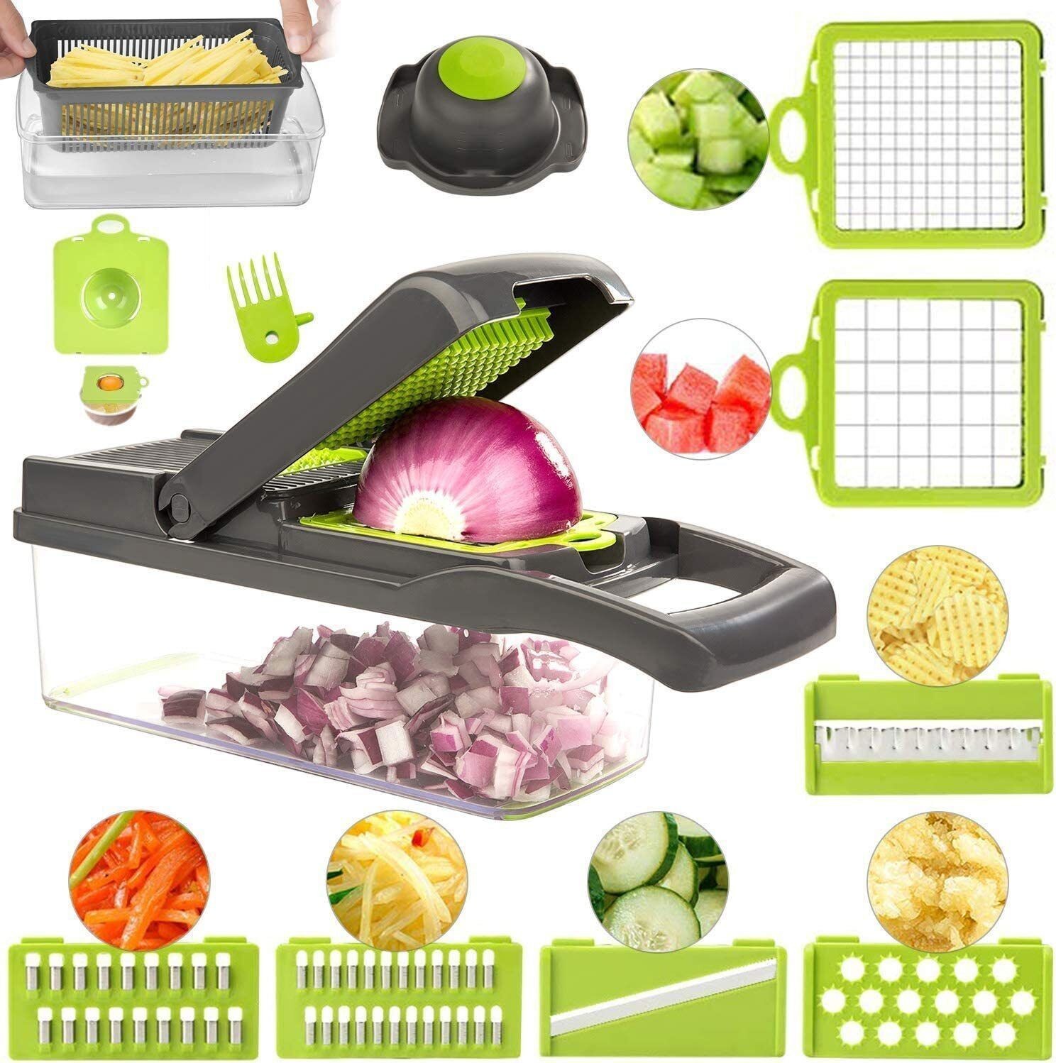 19fff533-c8de-4dd4-b574-d997ce4181f5.jpg Nice Smart 15TLG Dicer Vegetable Slicer Shredder Manual Onion Chopper - Image 5