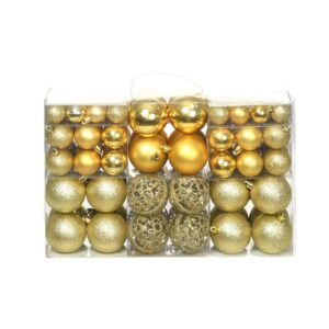 100-piece Christmas bauble set 3/4/6 cm Golden 100-piece