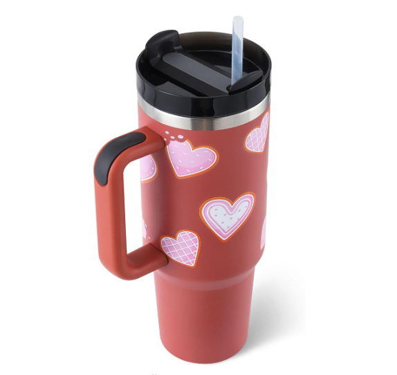 557c66c5-9540-4509-a197-53e8f3b09ba7.jpg 40 Oz Tumbler With Handle Straw Insulated, Stainless Steel Spill Proof Vacuum Coffee Cup Tumbler With Lid Tapered Mug Gifts For Valentine Lover Suitable For Car Gym Office Travel - Image 5