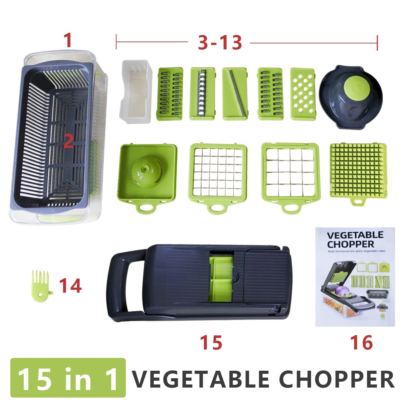 5602d74e-d9ad-484b-bf23-a597d938e300.jpg Nice Smart 15TLG Dicer Vegetable Slicer Shredder Manual Onion Chopper - Image 4