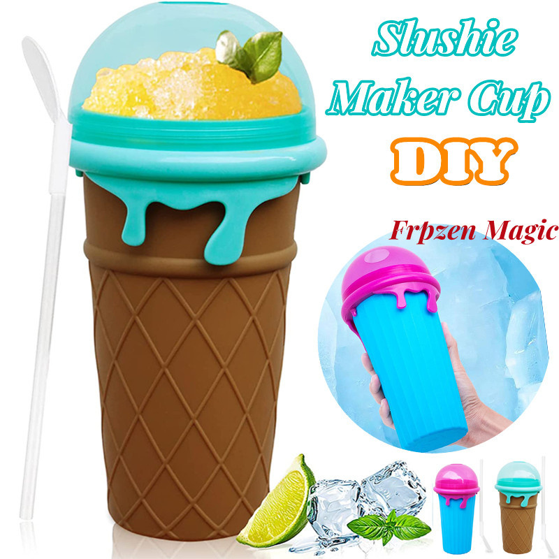 69aa6337-0918-493e-be79-9e375b910acd.jpg 500ml Large Capacity Slushy Cup Summer Squeeze Homemade Juice Water Bottle Quick-Frozen Smoothie Sand Cup Pinch Fast Cooling Magic Ice Cream Slushy Maker Beker Kitchen Gadgets - Image 4