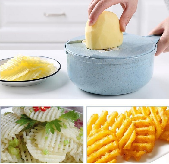 797457978465.jpg 8 In 1 Mandoline Slicer Vegetable Slicer Potato Peeler Carrot Onion Grater With Strainer Vegetable Cutter Kitchen Accessories - Image 10