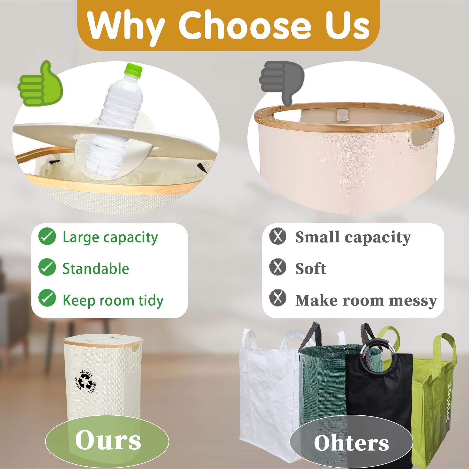 7bc5e43c-1a8e-4265-9be2-b2027b2a0d93.jpg Recycling Container With Lid Deposit Bottle Storage Room Large Capacity, Beige - Image 6