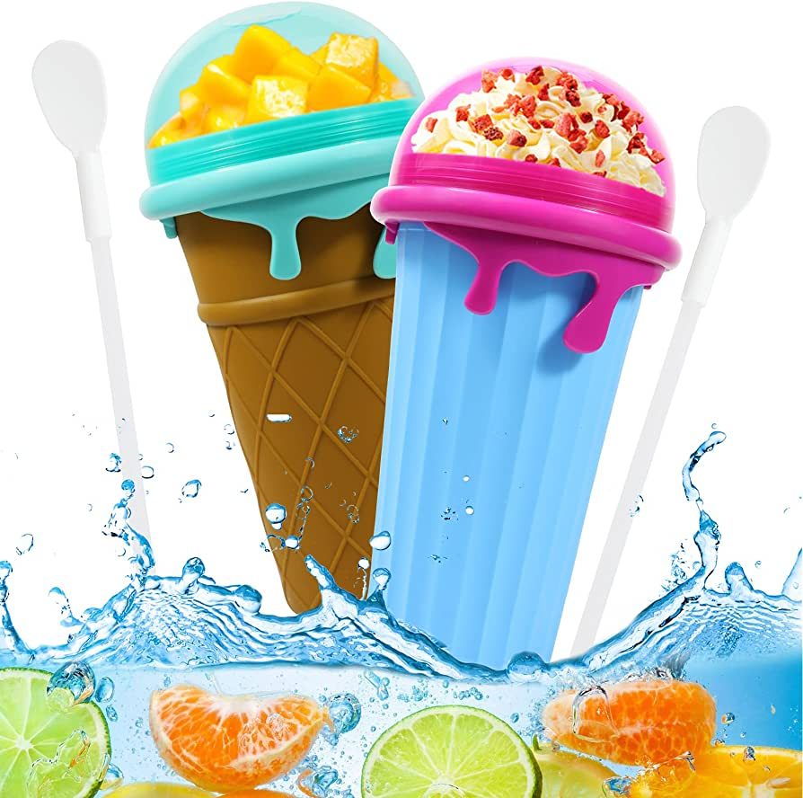 7cc86b93-db36-4c99-a4da-1ab610c0658b.jpg 500ml Large Capacity Slushy Cup Summer Squeeze Homemade Juice Water Bottle Quick-Frozen Smoothie Sand Cup Pinch Fast Cooling Magic Ice Cream Slushy Maker Beker Kitchen Gadgets