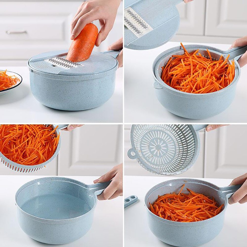 811898889848.jpg 8 In 1 Mandoline Slicer Vegetable Slicer Potato Peeler Carrot Onion Grater With Strainer Vegetable Cutter Kitchen Accessories - Image 5