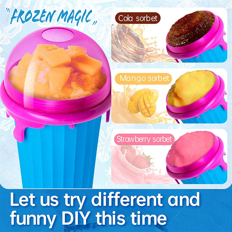 92be7737-8fb4-4311-a7ea-b43066b33774.jpg 500ml Large Capacity Slushy Cup Summer Squeeze Homemade Juice Water Bottle Quick-Frozen Smoothie Sand Cup Pinch Fast Cooling Magic Ice Cream Slushy Maker Beker Kitchen Gadgets - Image 9