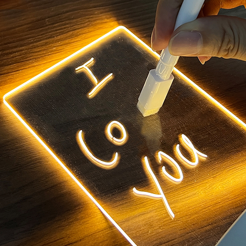 99976ad5-28a2-4b16-bb56-e5d69c2fc698.jpg Creative Note Board Creative Led Night Light USB Message Board Holiday Light With Pen Gift For Children Girlfriend Decoration Night Lamp