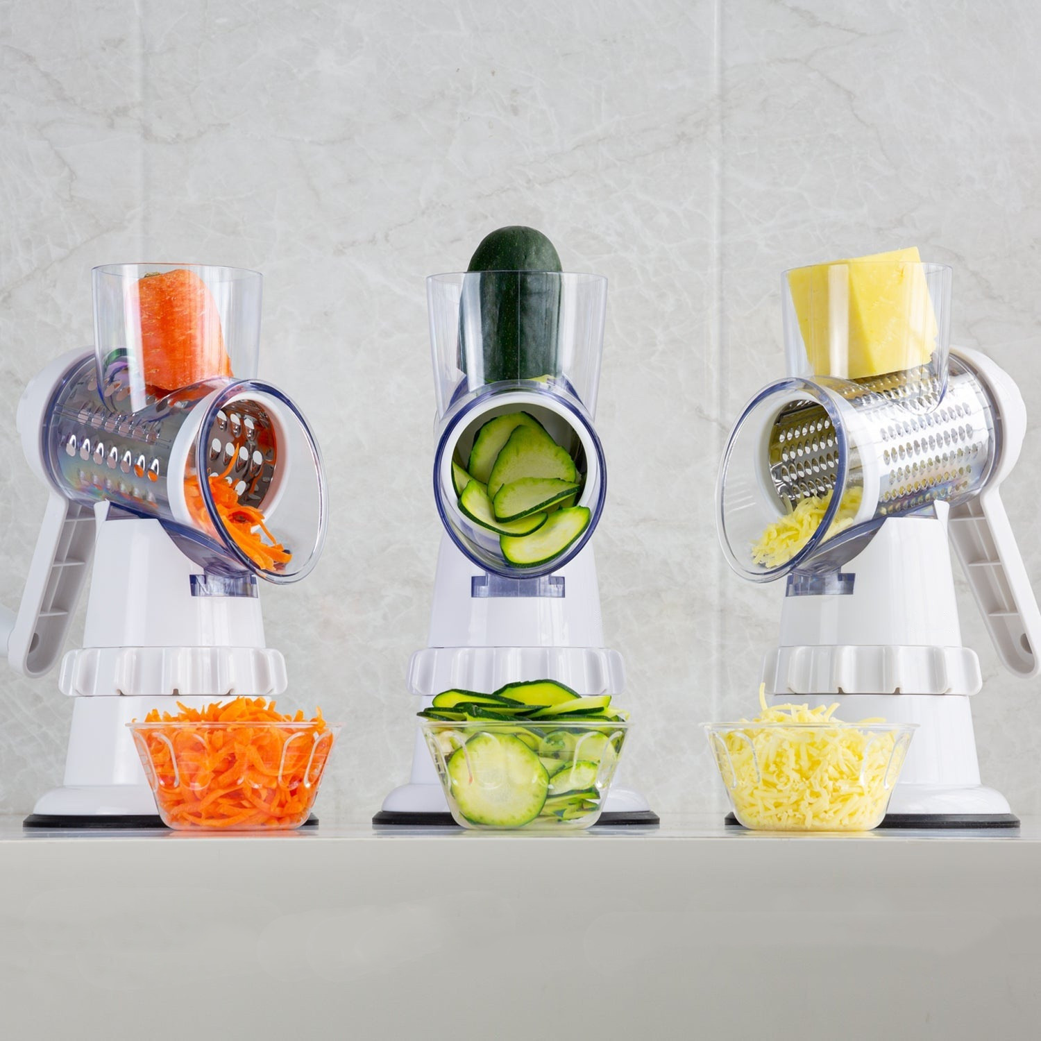 aaf5a54f-d0b6-4815-bb7b-bddca15e1de7.jpg 3 In 1 Vegetable Slicer Manual Kitchen Accessories Grater For Vegetable Cutter Round Chopper Mandolin Shredder Potato Home Kitchen Supplies Kitchen Gadgets - Image 3