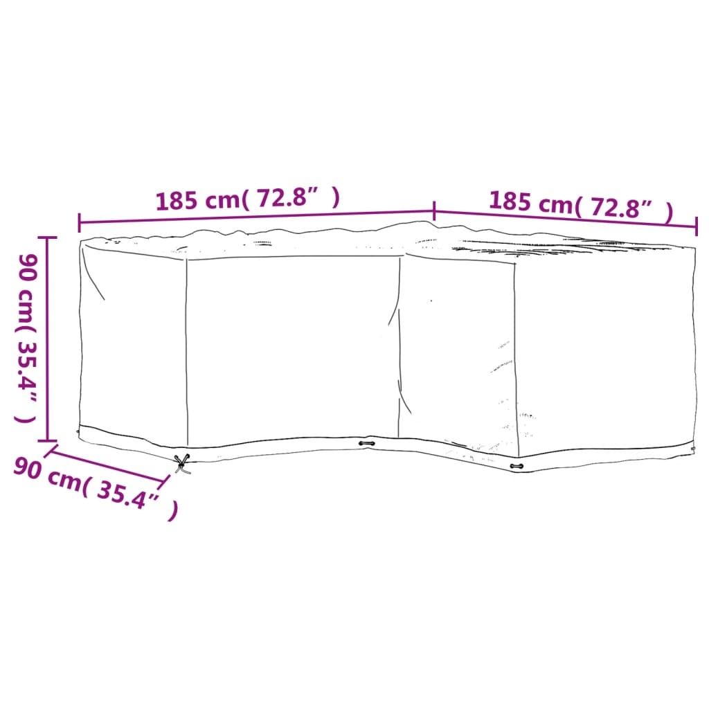 af253e1d-997c-4f29-9e22-614766b1affe.jpg L-shaped garden furniture cover with 12 eyelets, 185x - Image 10