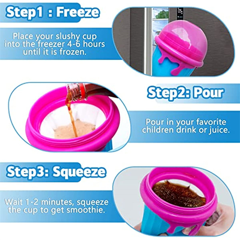 b7ae2754-4352-42bf-a2e1-504c04c4100d.jpg 500ml Large Capacity Slushy Cup Summer Squeeze Homemade Juice Water Bottle Quick-Frozen Smoothie Sand Cup Pinch Fast Cooling Magic Ice Cream Slushy Maker Beker Kitchen Gadgets - Image 8