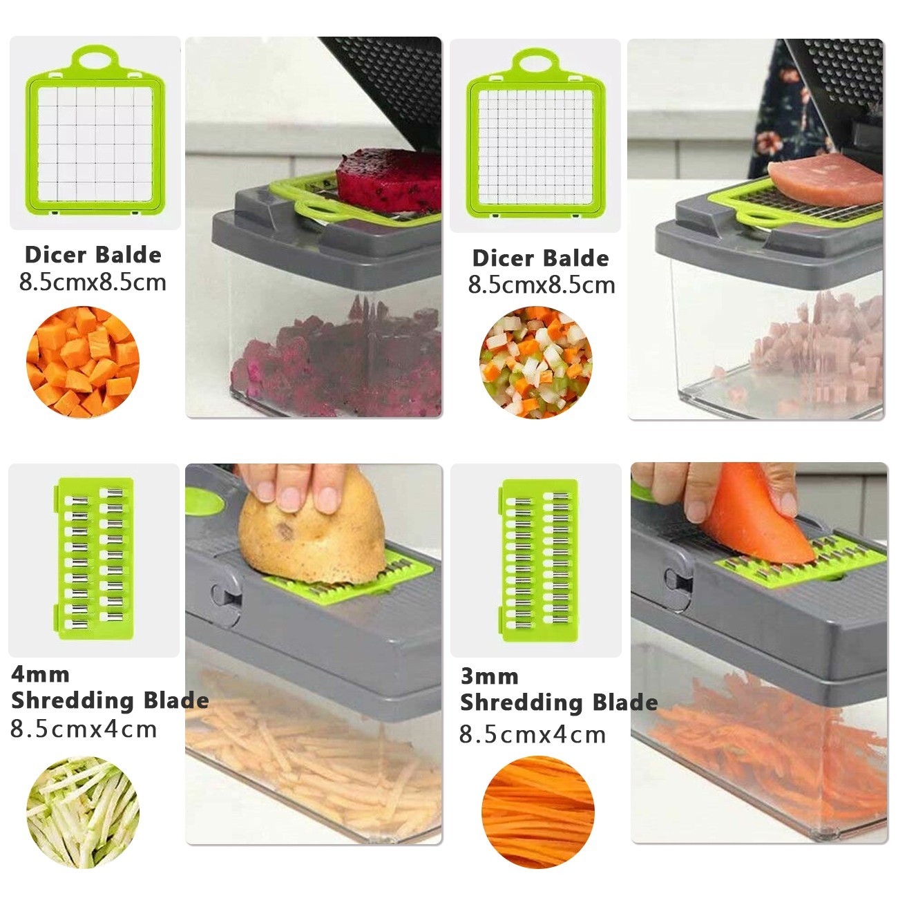 fe5871d1-ae7e-4115-8996-710dc394a692.jpg Nice Smart 15TLG Dicer Vegetable Slicer Shredder Manual Onion Chopper - Image 7